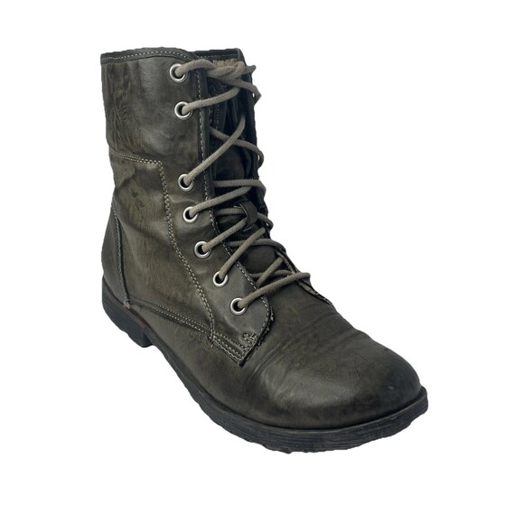 Rock and Candy by Zigi Ankle Boots Spraypaint Fold Combat Gray Size 6 - Picture 6 of 10